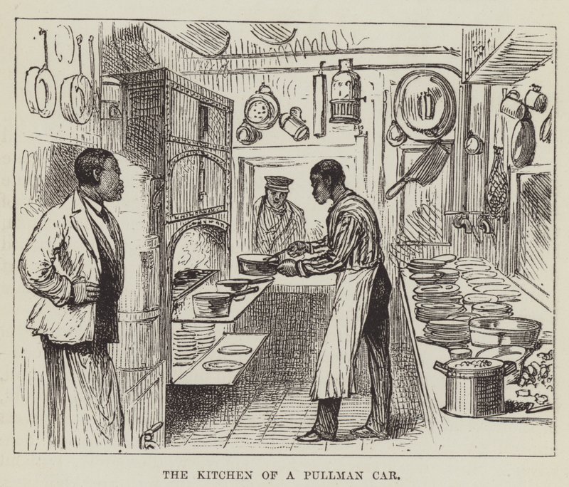 La cucina di un vagone Pullman da George Augustus Sala