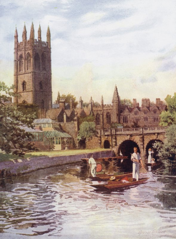 Oxford: Magdalen College e Ponte dal Cherwell da George Carline