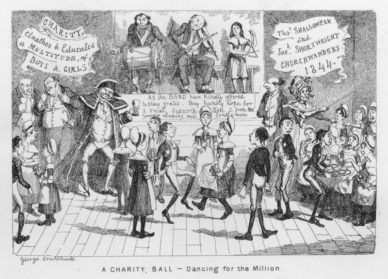 Un ballo di beneficenza, Ballando per il milione (incisione) da George Cruikshank
