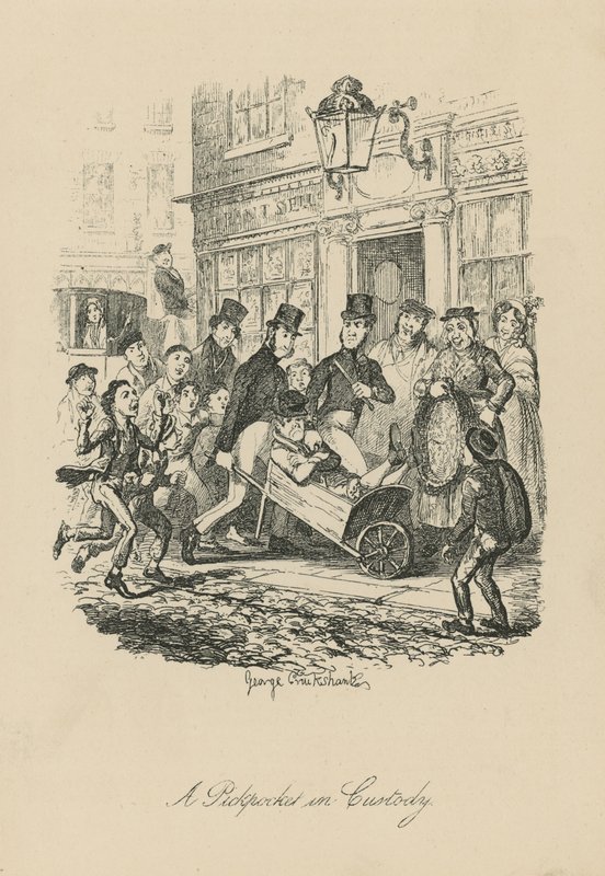 Un borseggiatore in custodia da George Cruikshank