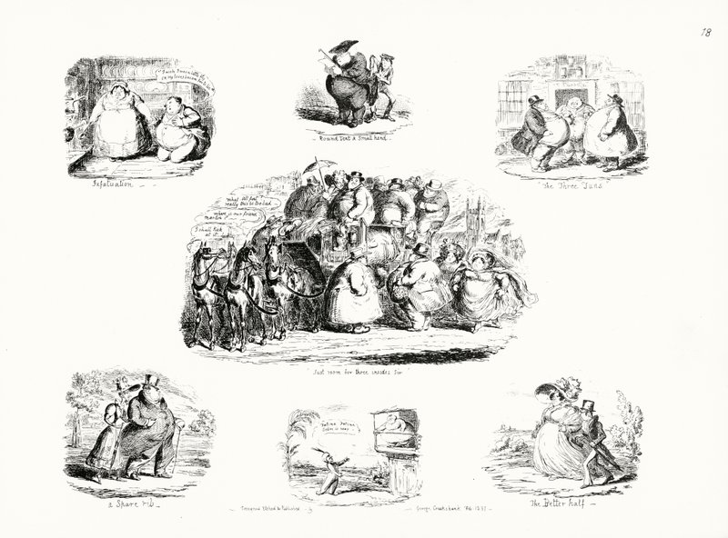 Cartoni di George Cruikshank sul tema dell
