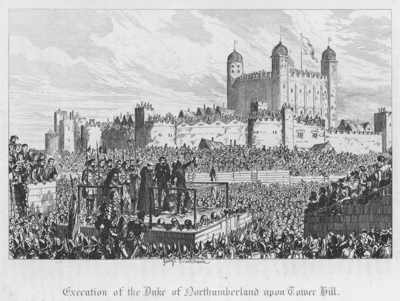 Esecuzione del duca di Northumberland sulla Tower Hill da George Cruikshank