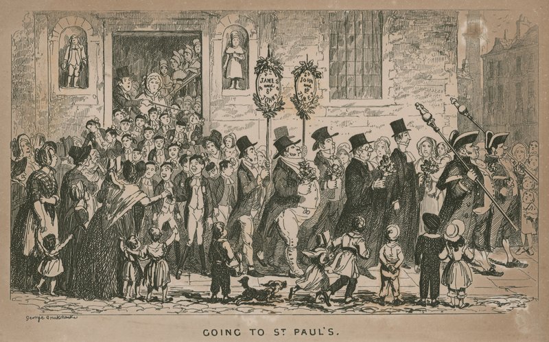 Andando alla Cattedrale di San Paolo, Londra da George Cruikshank