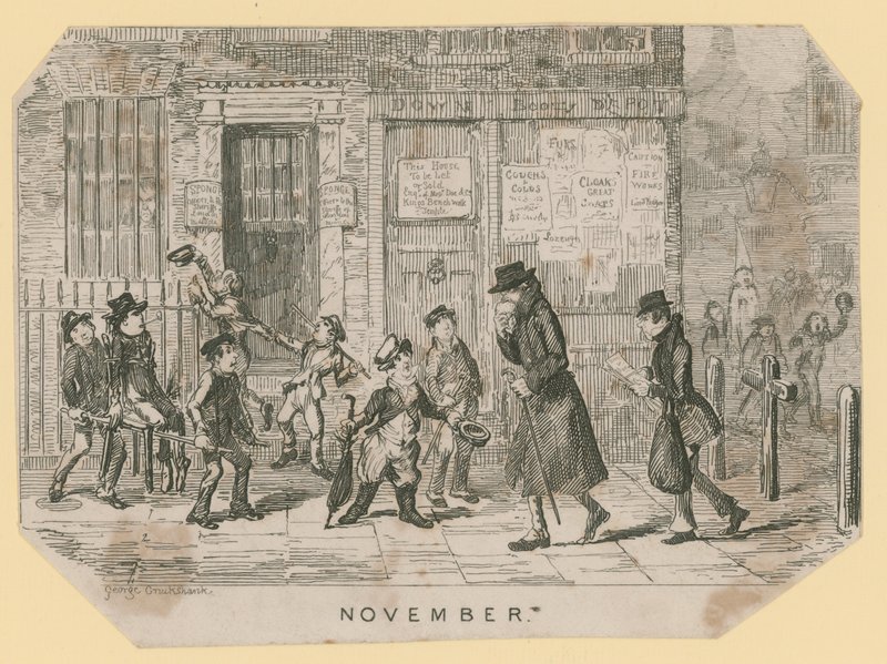 La notte di Guy Fawkes da George Cruikshank