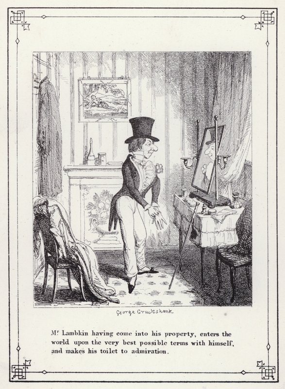 Illustrazione per Il Libro del Celibe, o Il Progresso di Mr Lambkin (Gent) (incisione) da George Cruikshank