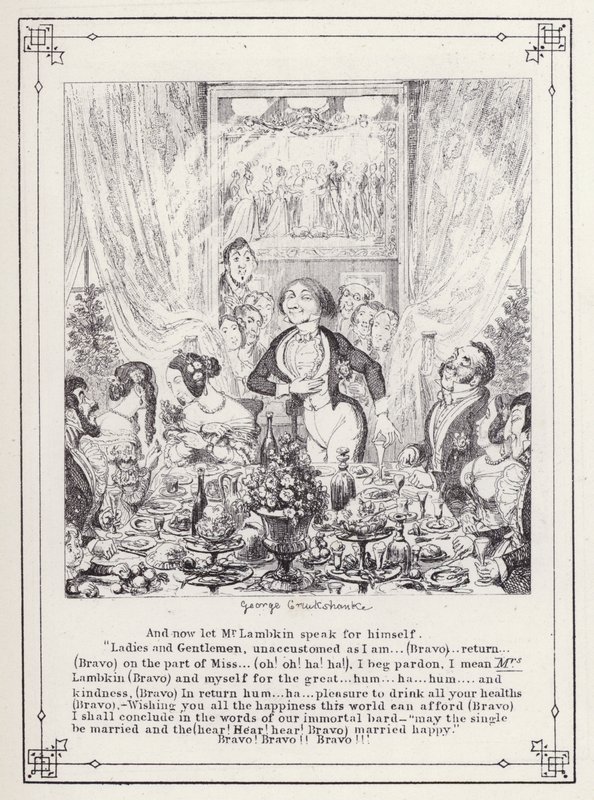 Illustrazione per Il libro del celibe, o Il progresso del signor Lambkin (Gent) da George Cruikshank