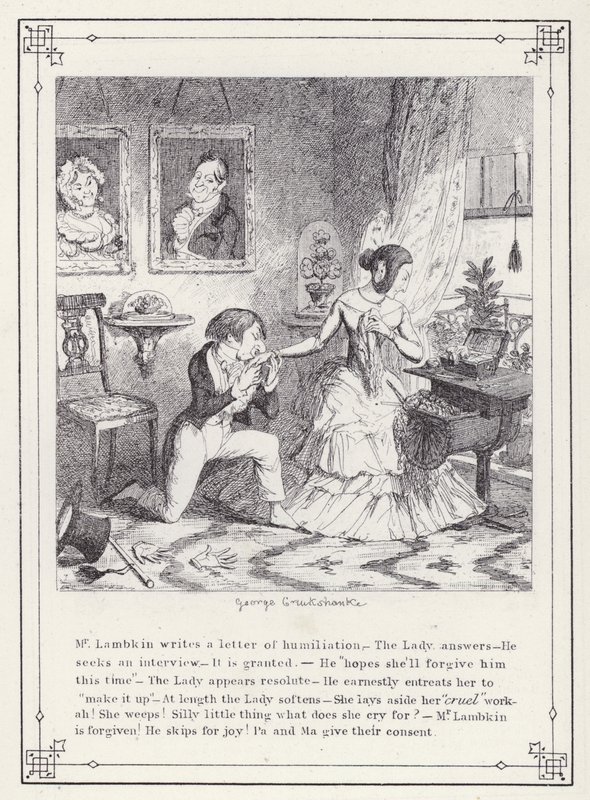 Illustrazione per Il libro del celibe, o Il progresso del signor Lambkin (Gent) da George Cruikshank