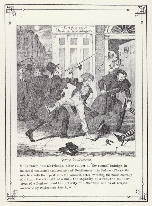 Illustrazione per Il libro del celibe, o Il progresso del signor Lambkin (Gent) da George Cruikshank
