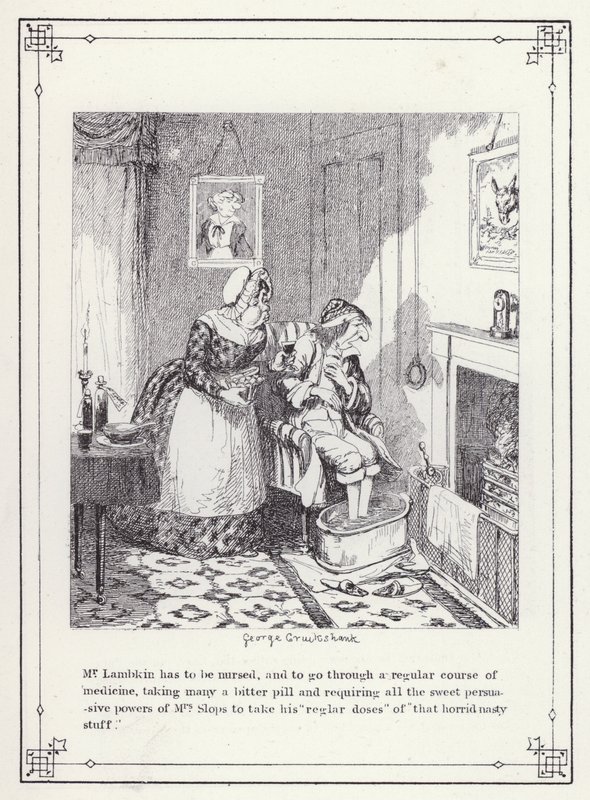 Illustrazione per The Bachelor’s Own Book, o The Progress of Mr Lambkin (Gent) da George Cruikshank