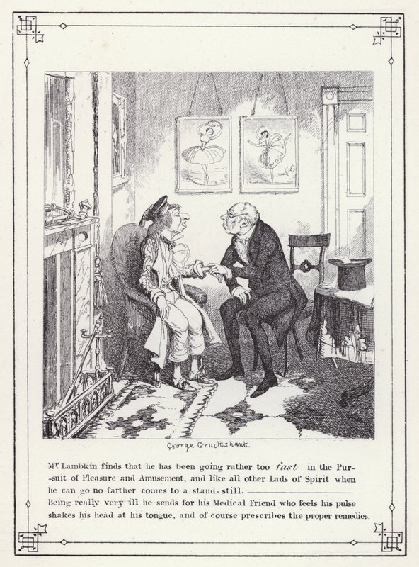 Illustrazione per The Bachelor’s Own Book, o The Progress of Mr Lambkin (Gent) da George Cruikshank