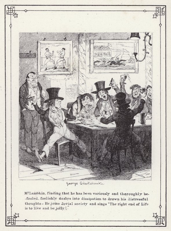 Illustrazione per The Bachelor’s Own Book, o The Progress of Mr Lambkin (Gent) da George Cruikshank
