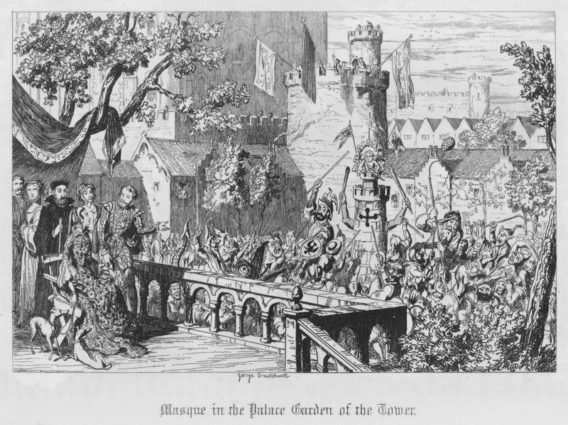 Maschera nel Giardino del Palazzo della Torre da George Cruikshank