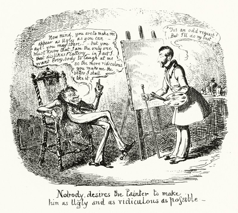Nessuno desidera che il Pittore lo faccia il più brutto e ridicolo possibile da George Cruikshank