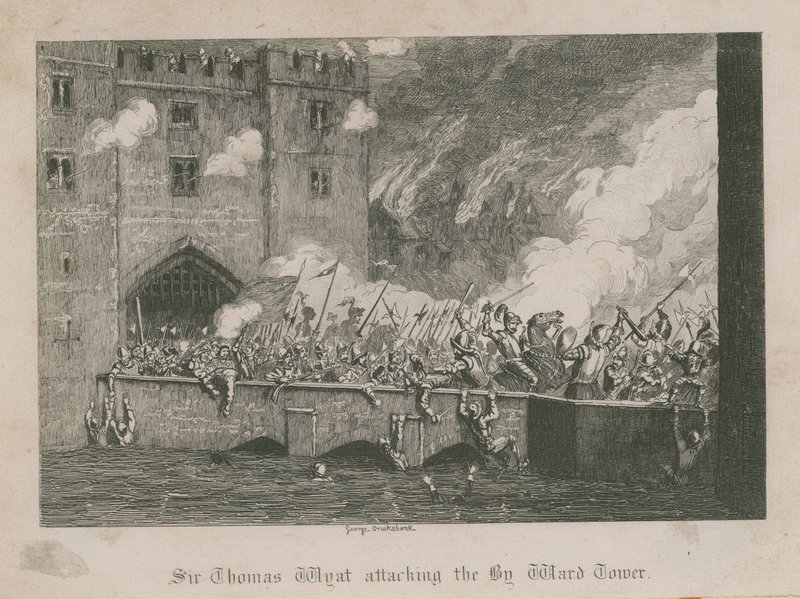 Sir Thomas Wyat attacca la Torre By Ward da George Cruikshank