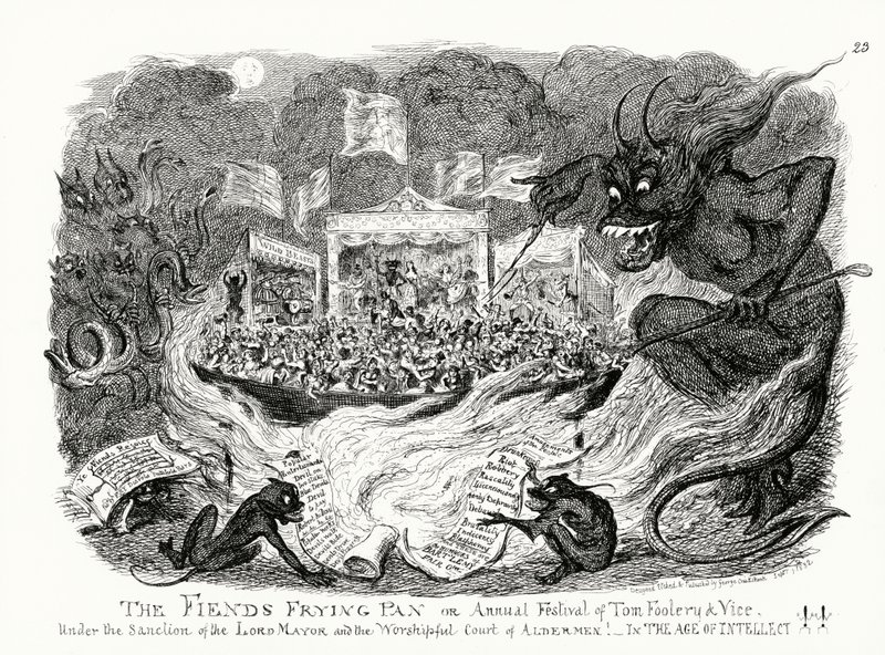 La padella del demonio, o Festival annuale della buffoneria e del vizio sotto il patrocinio del Sindaco e della Venerabile Corte degli Aldermen! Nell