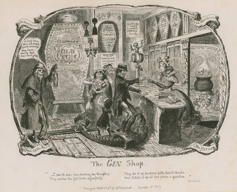 Il negozio di gin da George Cruikshank