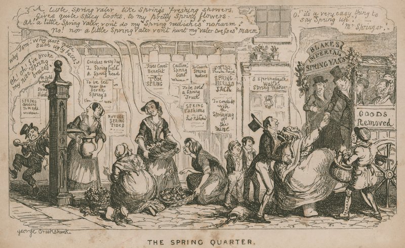 Il Trimestre di Primavera; cartone animato da George Cruikshank