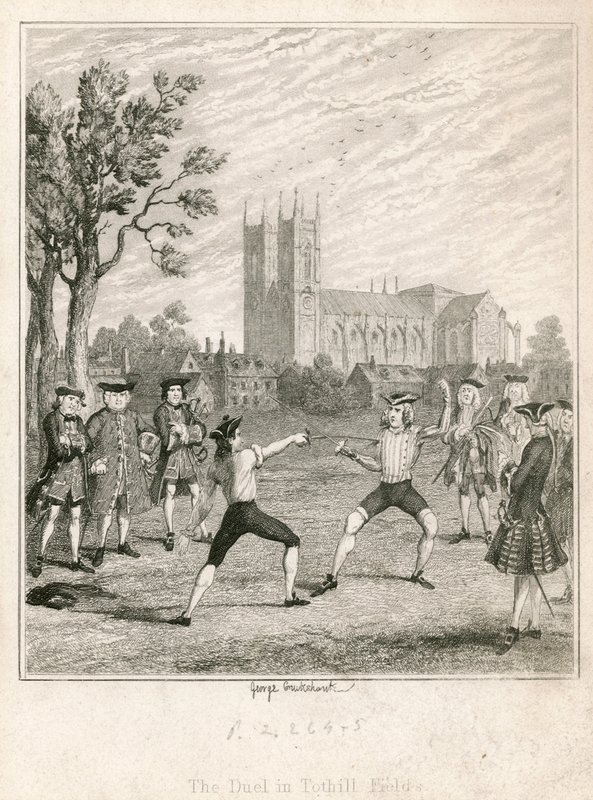Il duello nei campi di Tothill da George Cruikshank