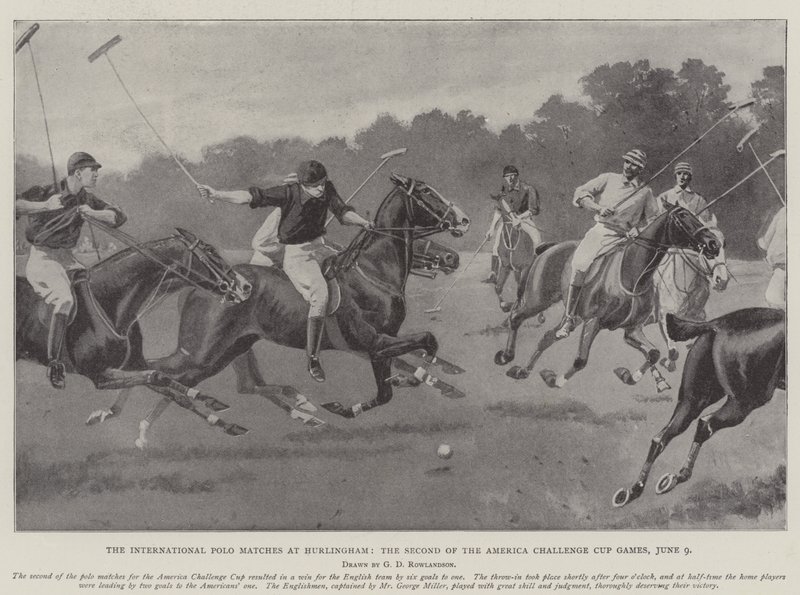 Le partite internazionali di polo a Hurlingham, la seconda delle partite della Coppa America, 9 giugno da George Derville Rowlandson