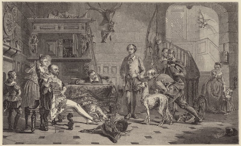 Shakespeare portato davanti a Sir Thomas Lucy per bracconaggio di cervi da George Harvey