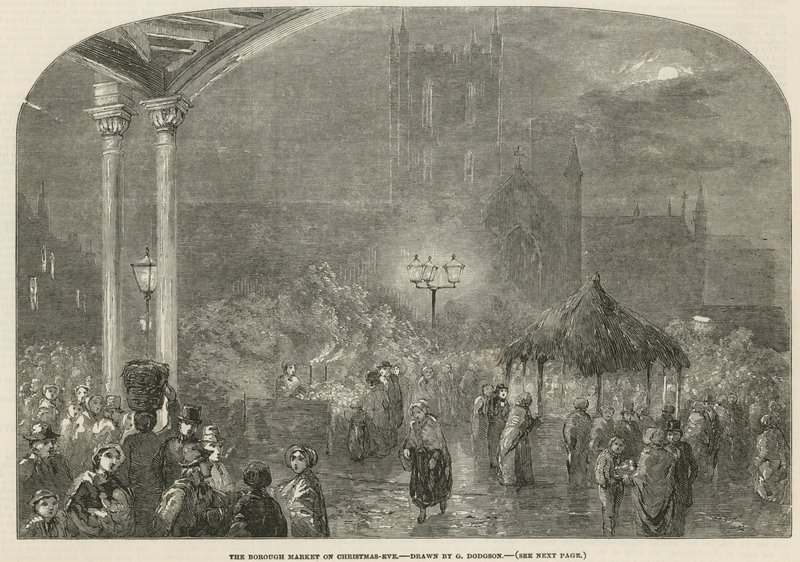 Il Borough Market, Londra, alla vigilia di Natale da George Haydock Dodgson