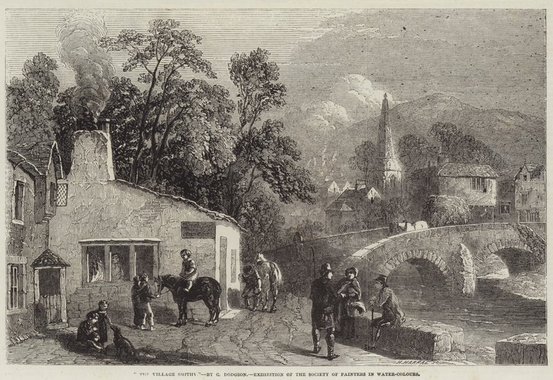 La fucina del villaggio, Esposizione della Società dei Pittori in Acquerello da George Haydock Dodgson