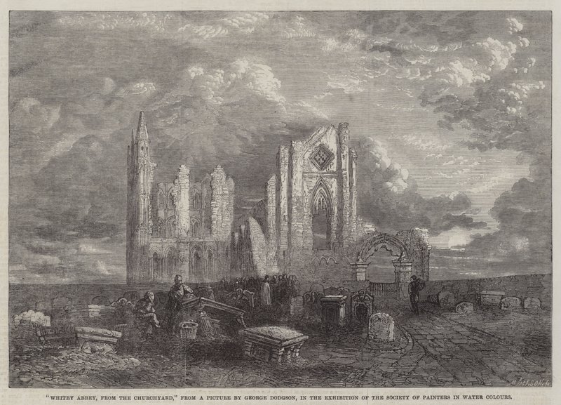 Abbazia di Whitby, dal cimitero, nella mostra della Society of Painters in Water Colours da George Haydock Dodgson