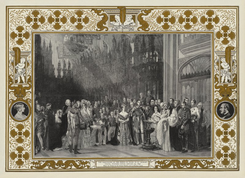 Il battesimo del Principe di Galles nella Cappella di San Giorgio, Castello di Windsor, 25 gennaio 1842 da George Hayter