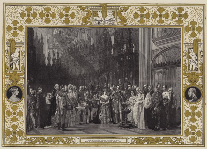 Il battesimo del Principe di Galles nella Cappella di San Giorgio, Castello di Windsor, 25 gennaio 1842 da George Hayter