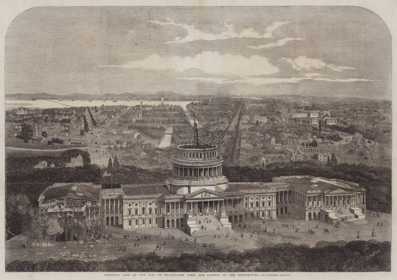 Veduta Aerea della Città di Washington, con il Campidoglio in Primo Piano da George Henry Andrews