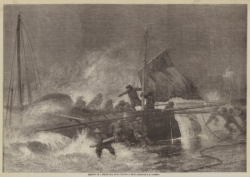Varo di uno yawl del Mare del Nord durante una tempesta da George Henry Andrews