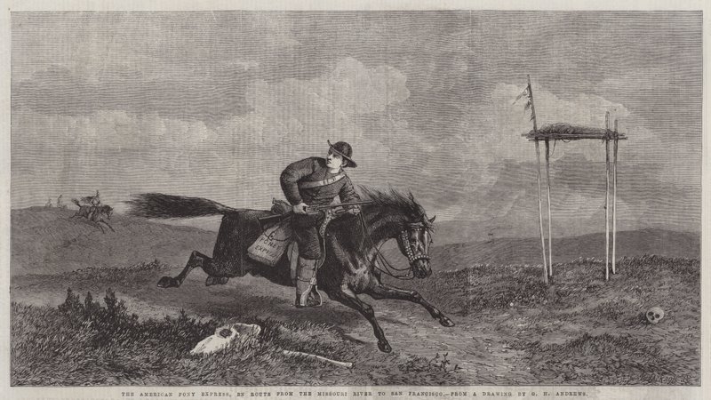 Il Pony Express americano, in viaggio dal fiume Missouri a San Francisco da George Henry Andrews