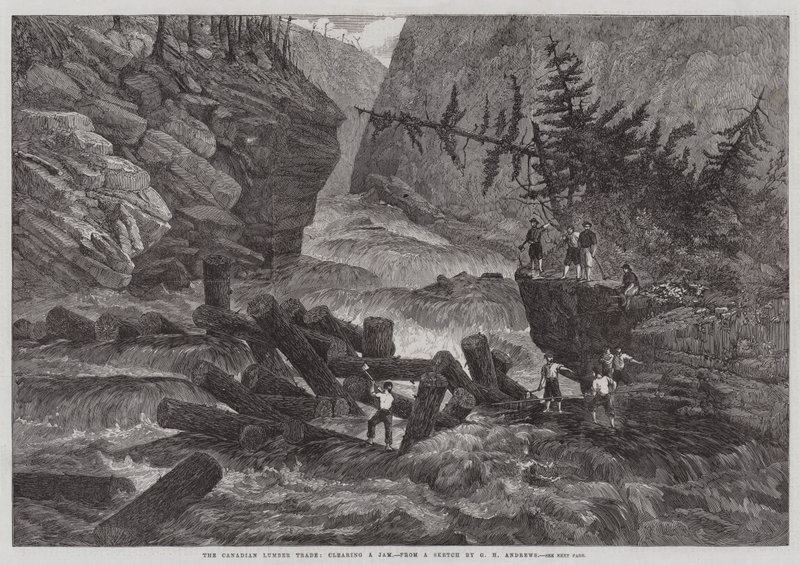 Il commercio del legname canadese, liberando un ingorgo da George Henry Andrews