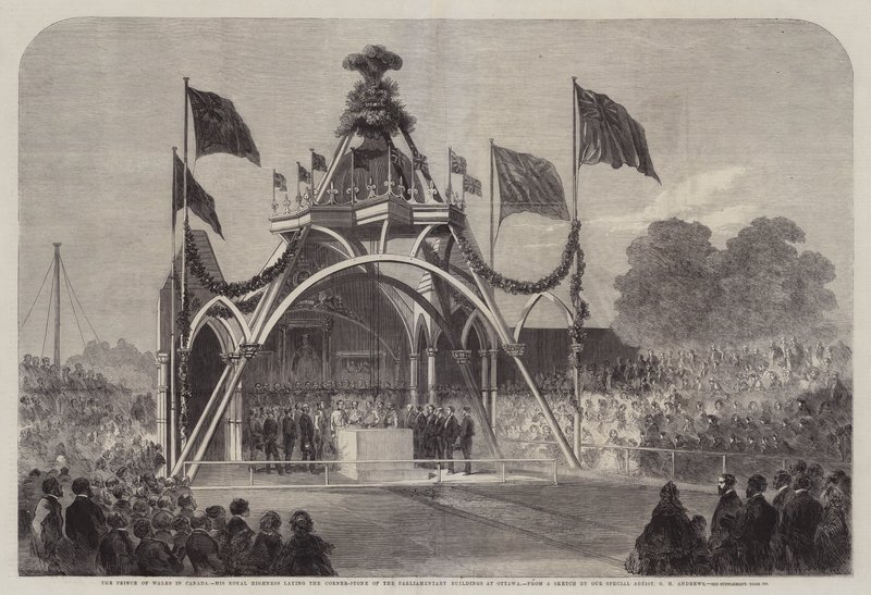 Il Principe di Galles in Canada, Sua Altezza Reale posa la prima pietra degli edifici parlamentari a Ottawa da George Henry Andrews
