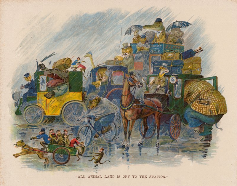 Illustrazione per Il viaggio degli animali al mare da George Henry Thompson