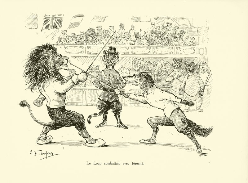 Le Loup combattait avec ferocite (litografia) da George Henry Thompson