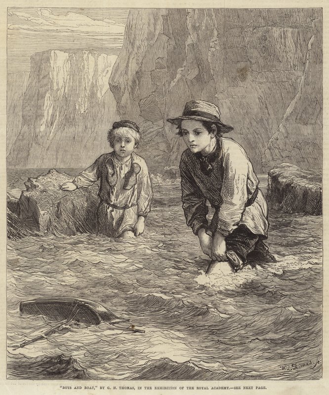 Ragazzi e barca da George Housman Thomas