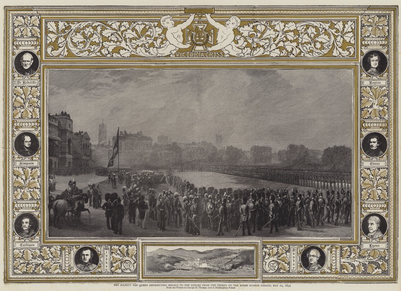 Sua Maestà la Regina che distribuisce medaglie agli eroi della Crimea alla Horse Guards Parade, 21 maggio 1855 da George Housman Thomas