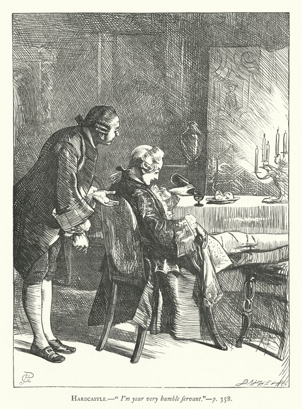 Illustrazione per Lei si abbassa per conquistare (incisione) da George John Pinwell