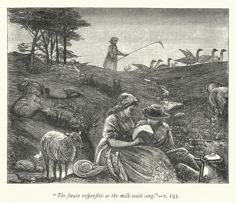 Illustrazione per Il villaggio abbandonato da George John Pinwell