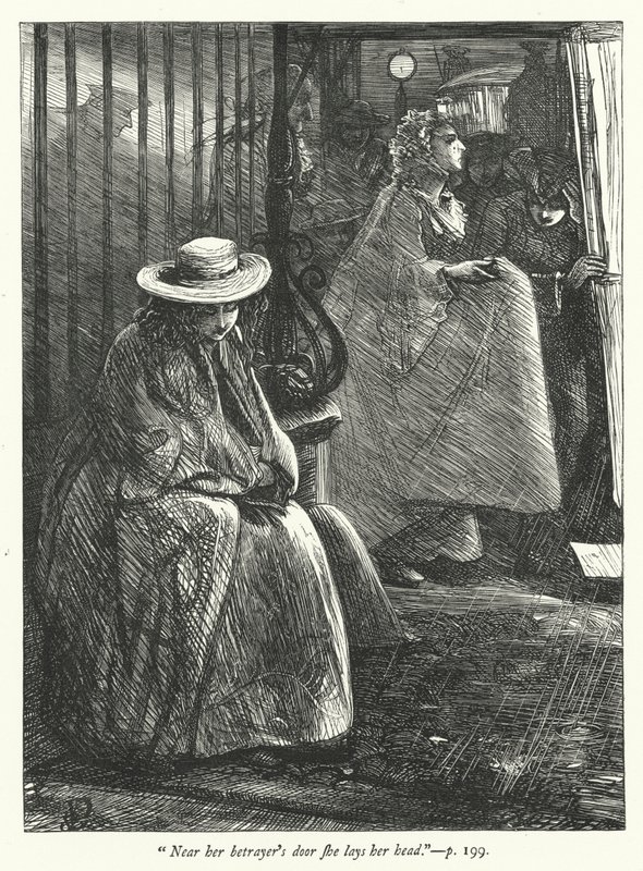 Illustrazione per Il villaggio abbandonato (incisione) da George John Pinwell