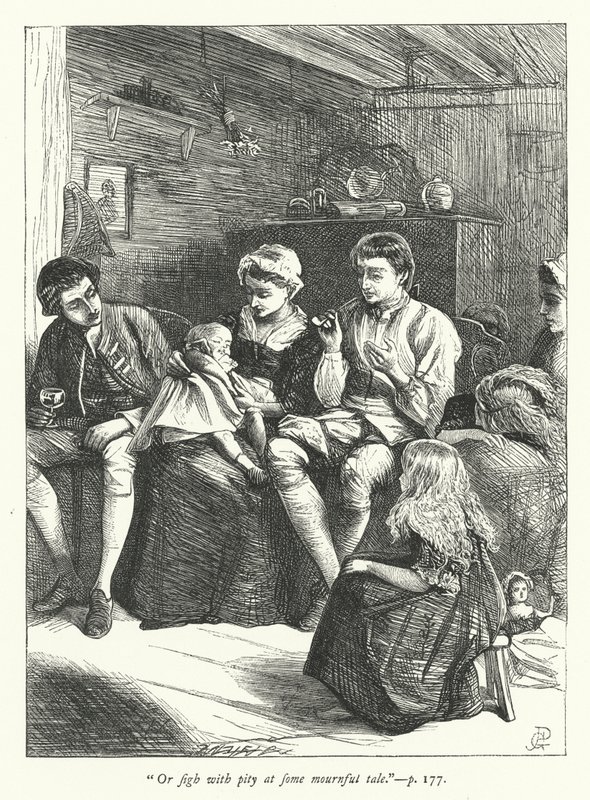 Illustrazione per Il viaggiatore da George John Pinwell