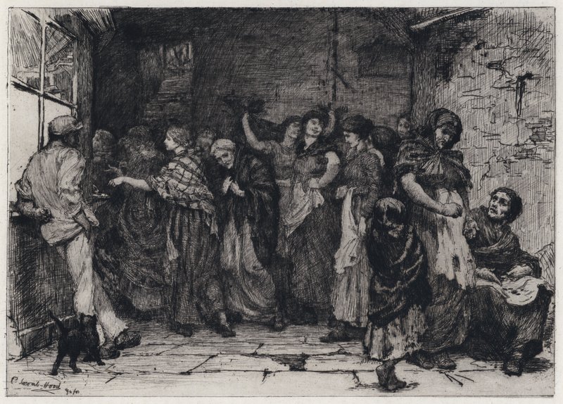 Giorno di paga in un cotonificio (incisione) da George Percy Jacomb Hood