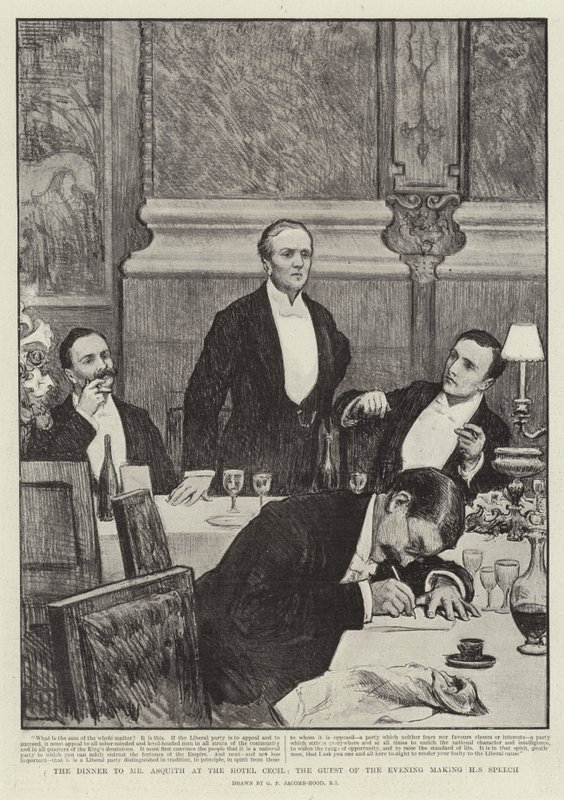 La cena per Mr Asquith all