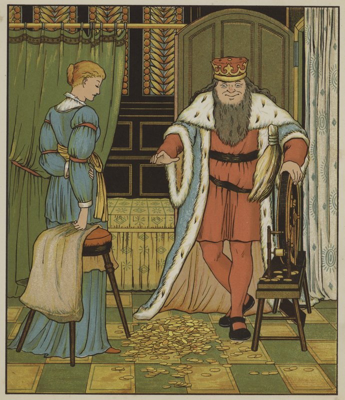 Illustrazione per Rumpelstiltskin dei Fratelli Grimm da George R. Halkett