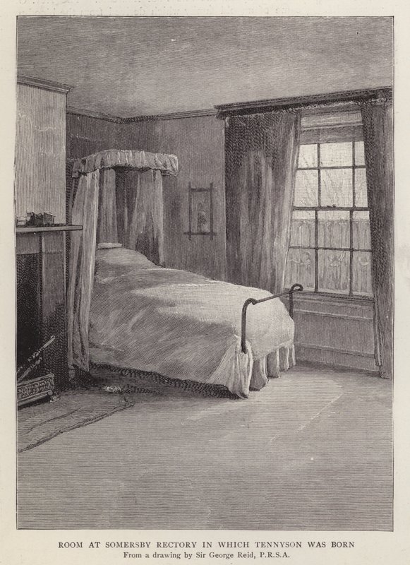 Stanza al Rettorato di Somersby, Lincolnshire, in cui nacque il poeta inglese Alfred, Lord Tennyson nel 1809 da George Reid
