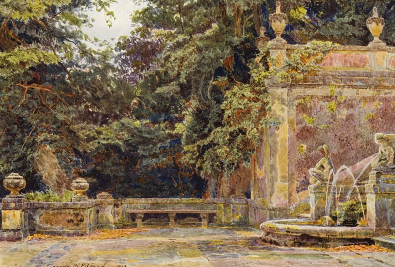 Giardini Italiani: Ai Piedi della Cascata, Villa Corsini da George Samuel Elgood