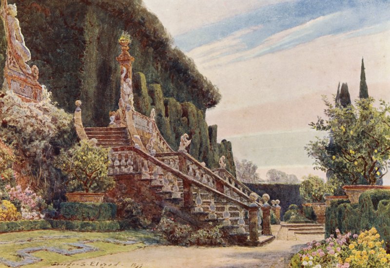 Giardini italiani: La grande scalinata, Villa Garzoni da George Samuel Elgood
