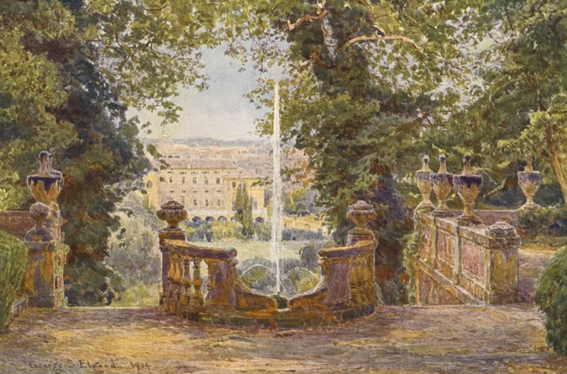 Giardini italiani: Terrazza superiore, Villa Corsini da George Samuel Elgood