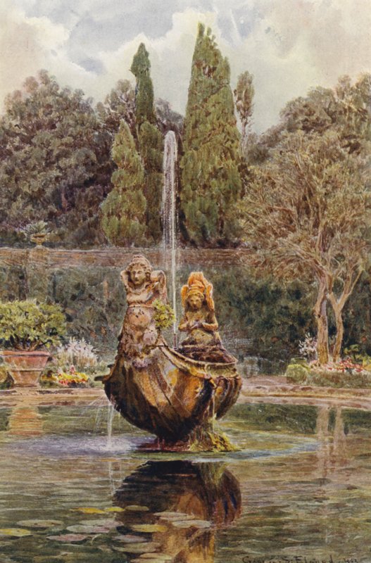 Giardini italiani: Villa Aldobrandini, Fontana nel Parterre da George Samuel Elgood